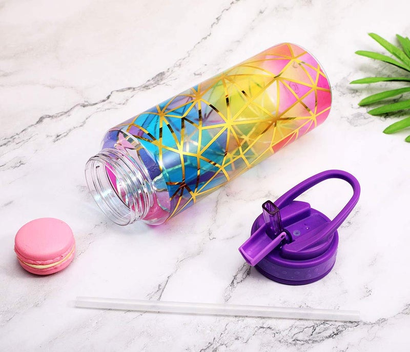 Home Tune Cute Water Bottle with Straw, BPA FREE Tritan &Leak Proof & Carry Handle & Pretty Design, 32oz/950ml (Mermaid) - Image 2